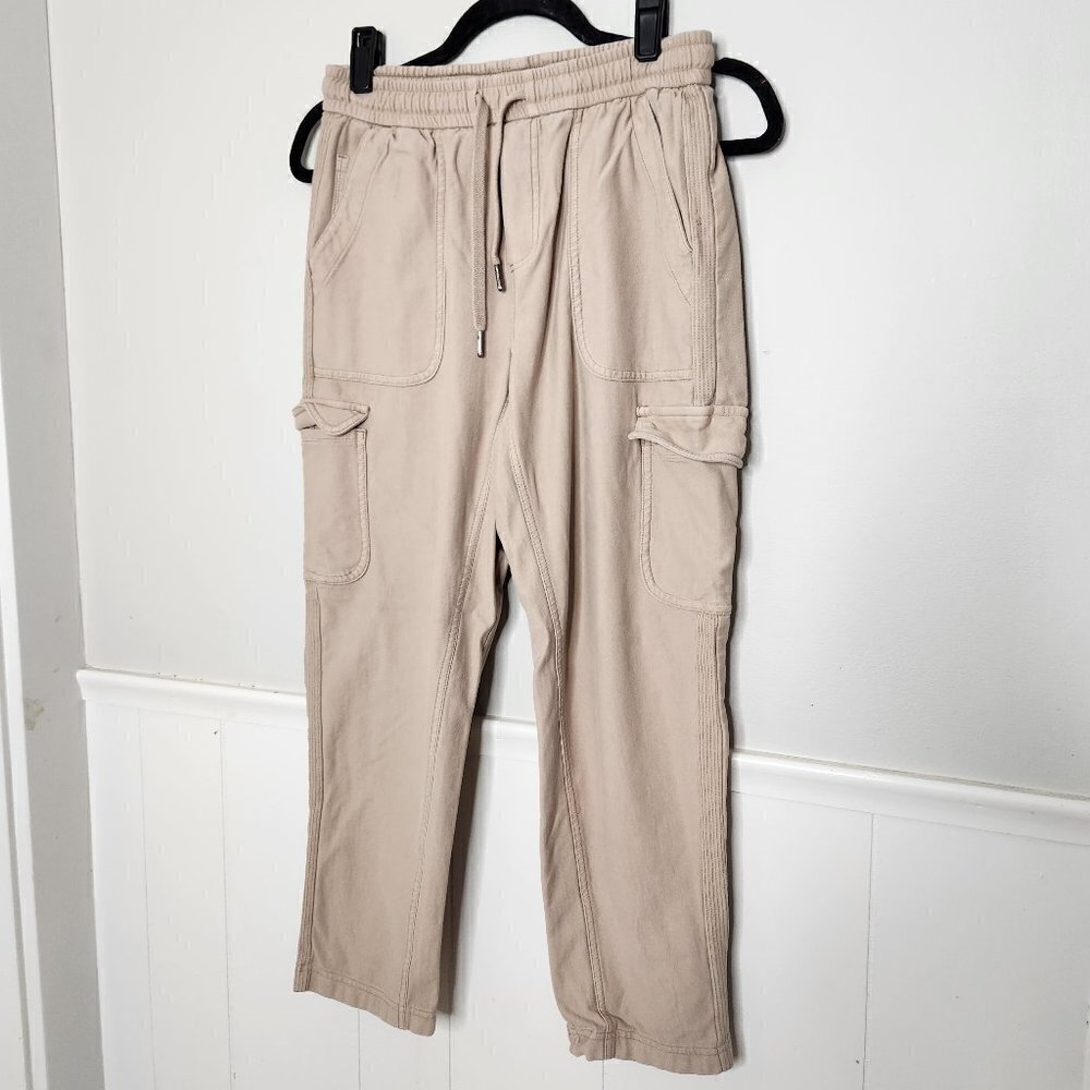 ATHLETA Farallon Cargo Crop Ankle Pants in Tan